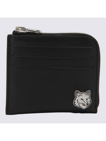 Men’s Fox Head Card Wallet Black - MAISON KITSUNE - BALAAN 1