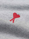 Small Heart Logo Boxy Fit Short Sleeve T-shirt Grey - AMI - BALAAN 7