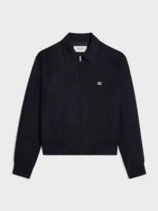 Triomphe Embroidered Rayon Twill Zip-Up Jacket Black - CELINE - BALAAN 2