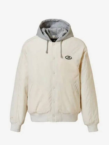 Uni New Boy Varsity Padded Jacket 64 Cream - NEW BALANCE - BALAAN 1