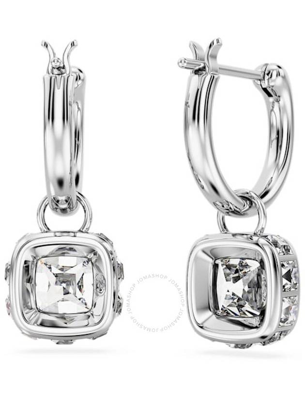 Chroma Square Cut Drop Earrings Silver - SWAROVSKI - BALAAN 4