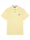 Logo Patch Washing Polo Shirt Yellow - STONE ISLAND - BALAAN 2