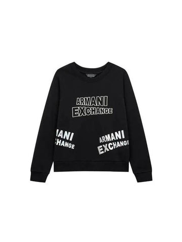 Women s Logo Point Raglan Sweatshirt Black 270124 - ARMANI EXCHANGE - BALAAN 1