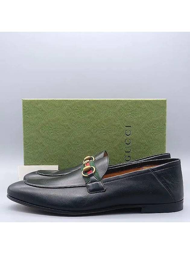 581513 Black Leather Web Horsebit Men s Shoes Size 10 - GUCCI - BALAAN 1