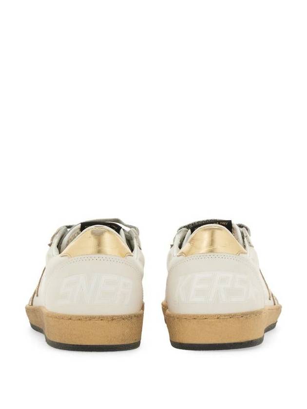 Women's Ballstar Leather Upper Laminate Star Heel Tab Low Top Sneakers Milk Gold - GOLDEN GOOSE - BALAAN 6