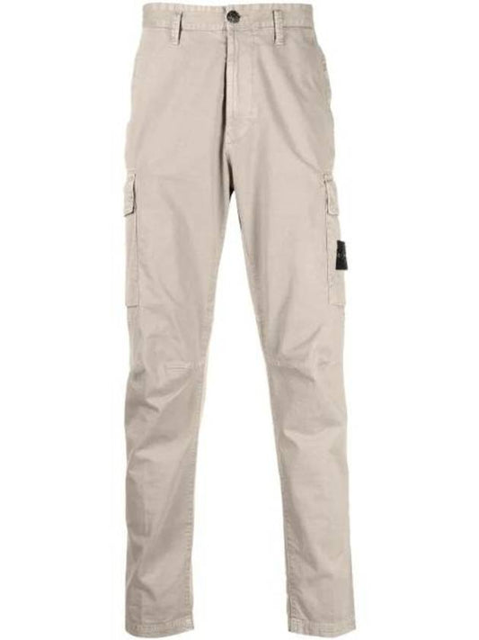 Wappen Patch Cargo Straight Pants Beige - STONE ISLAND - BALAAN 1