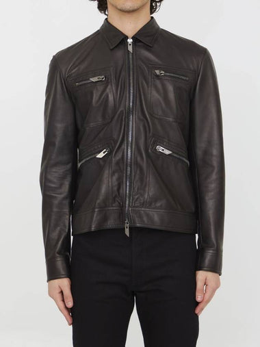 Black Leather Jacket - SALVATORE SANTORO - BALAAN 1