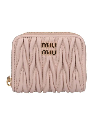 Matelasse Nappa Leather Coin Wallet Pink - MIU MIU - BALAAN 1