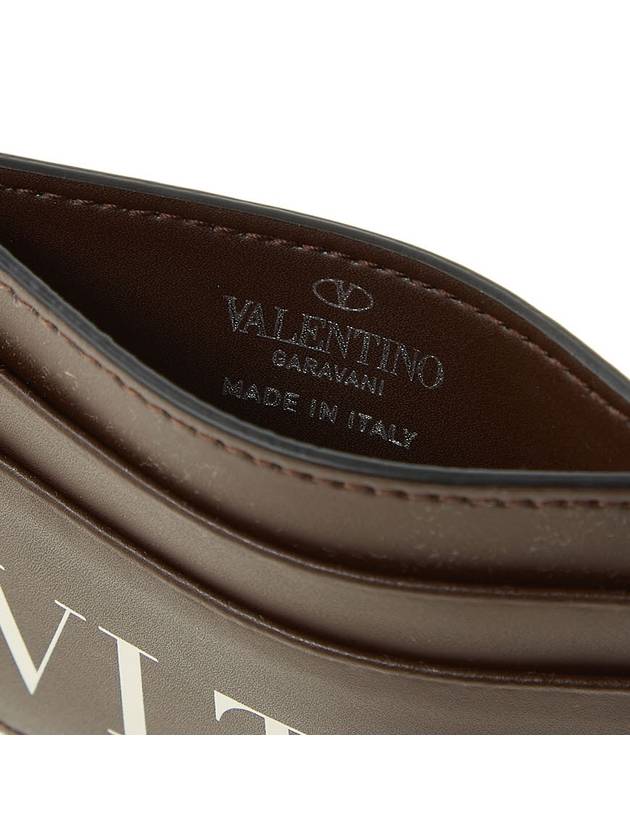 VLTN Logo Card Wallet Brown - VALENTINO - BALAAN 10