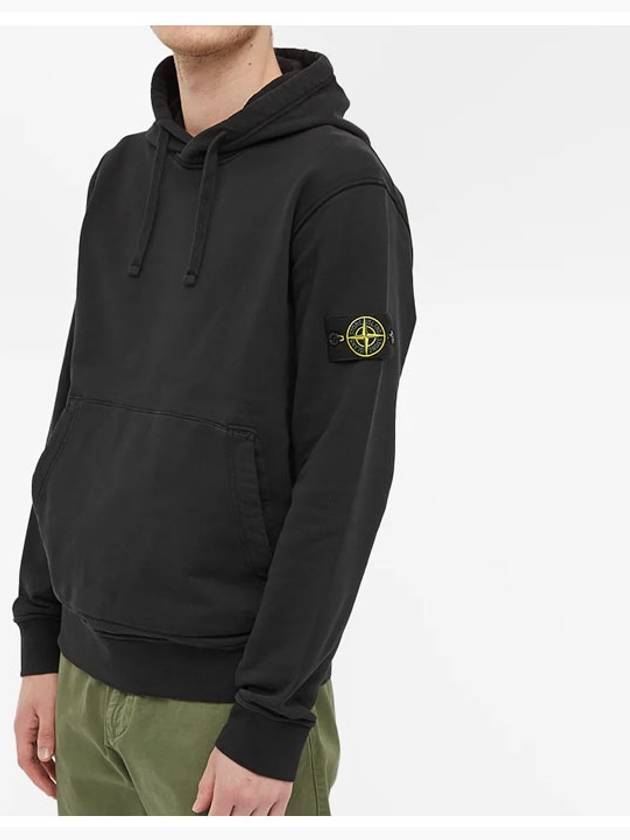 Signature Logo Patch Hoodie Black - STONE ISLAND - BALAAN 3