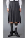 Super 120S Twill Below Knee Pleated Skirt Dark Grey - THOM BROWNE - BALAAN 2