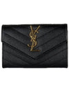 Monogram Envelope Small Half Wallet Black Gold - SAINT LAURENT - BALAAN 2