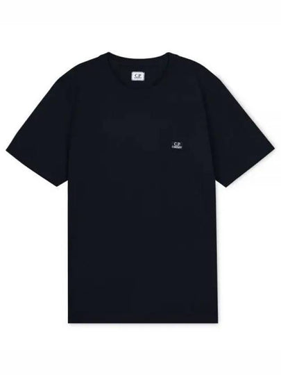 Logo Patch Short Sleeve T-Shirt Blue - CP COMPANY - BALAAN 2