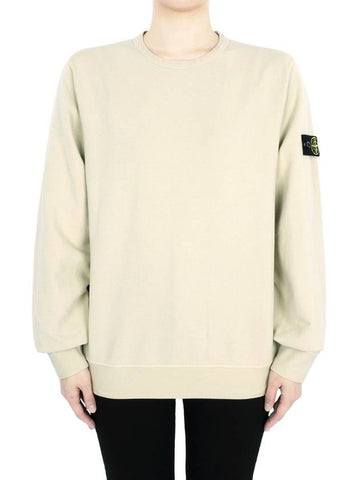 Stone wappen patch round neck sweatshirt beige 801661340 V0091 14A - STONE ISLAND - BALAAN 1