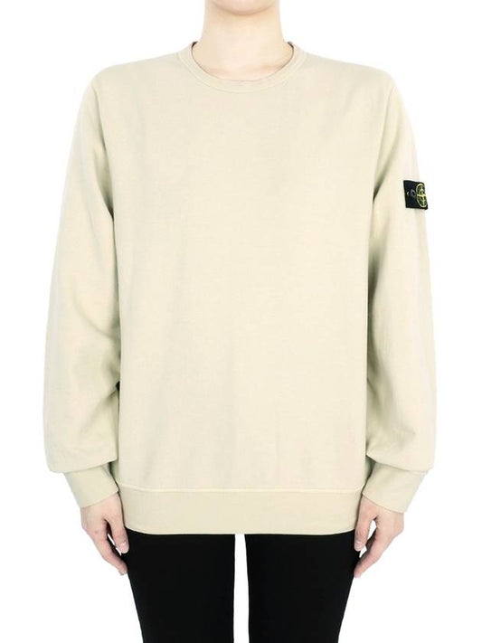 Stone wappen patch round neck sweatshirt beige 801661340 V0091 14A - STONE ISLAND - BALAAN 1