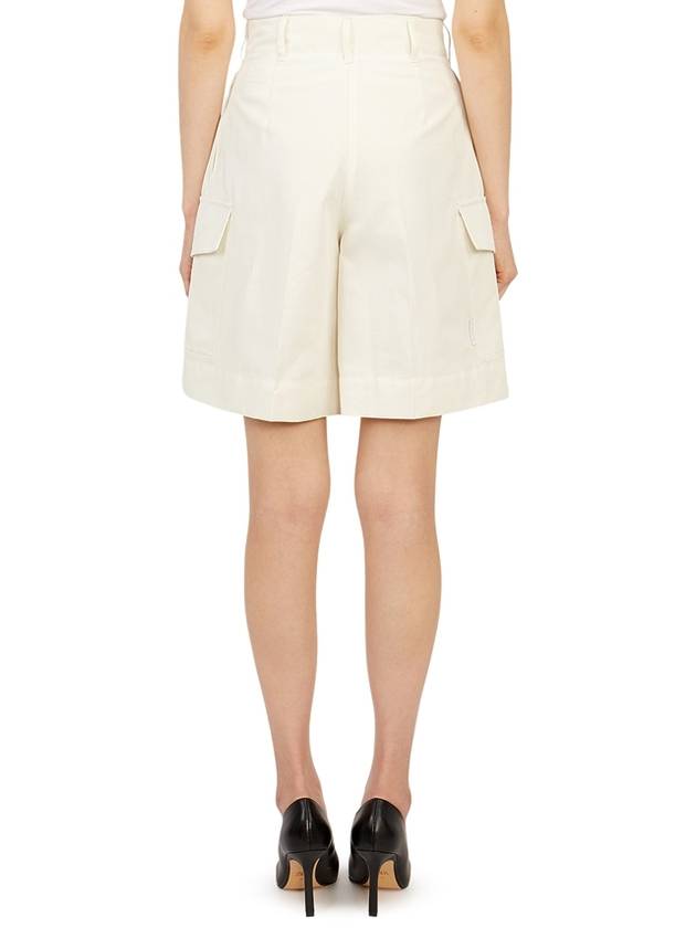 High-Waist Cargo Shorts White - MONCLER - BALAAN.