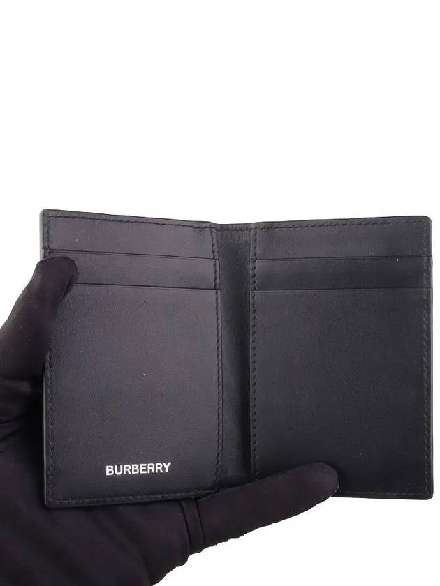 Check Pattern Leather Card Wallet Navy - BURBERRY - BALAAN 4