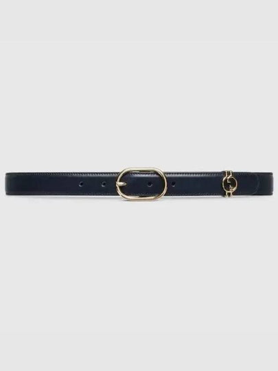 Round Interlocking G Leather Belt Navy - GUCCI - BALAAN 2