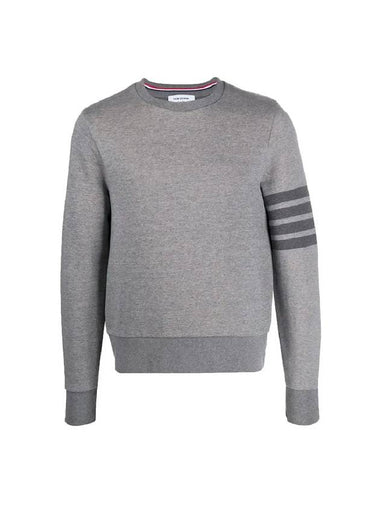 4 Bar Tonal Crew Neck Sweatshirt Grey - THOM BROWNE - BALAAN 1