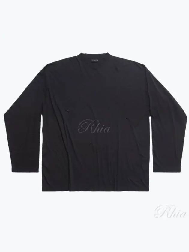 Oversized Crew Neck Long Sleeve T-Shirt Black - BALENCIAGA - BALAAN 2