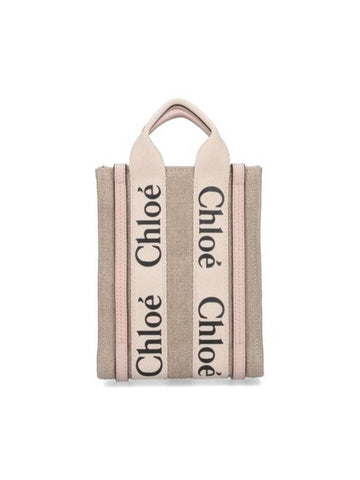 Woody Mini Tote Bag Beige Pink - CHLOE - BALAAN 1