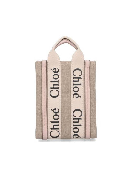 Woody Mini Tote Bag Beige Pink - CHLOE - BALAAN 1