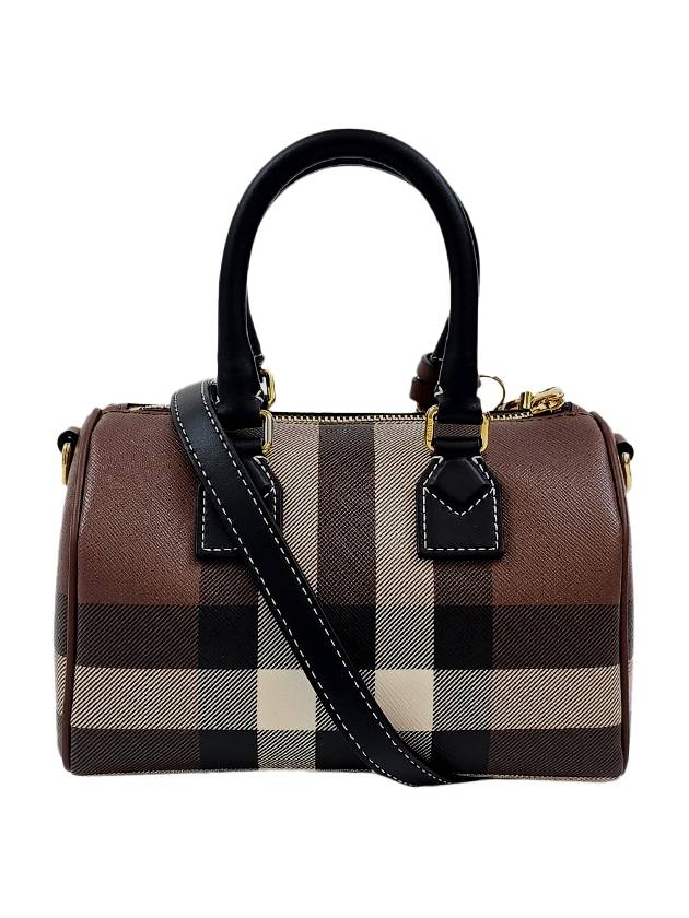 Checke Zipper Small Tote Bag Dark Brown - BURBERRY - BALAAN 3