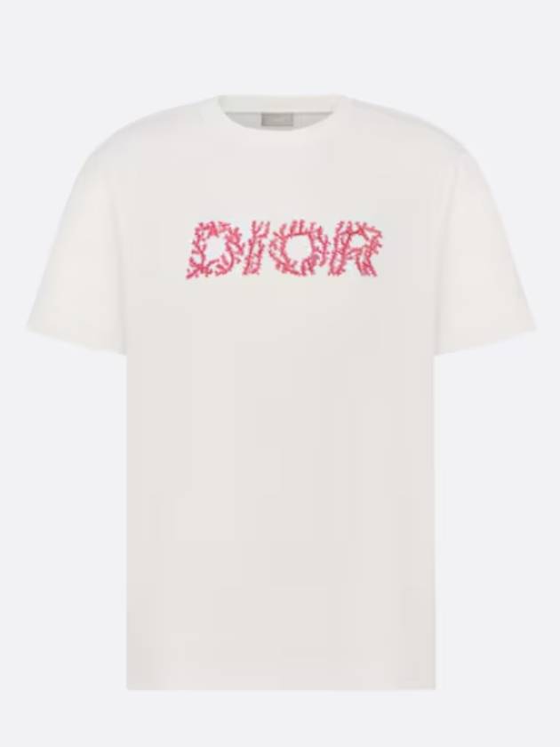 Italic Coral Relaxed-Fit Short Sleeve T-Shirt White - DIOR - BALAAN 2