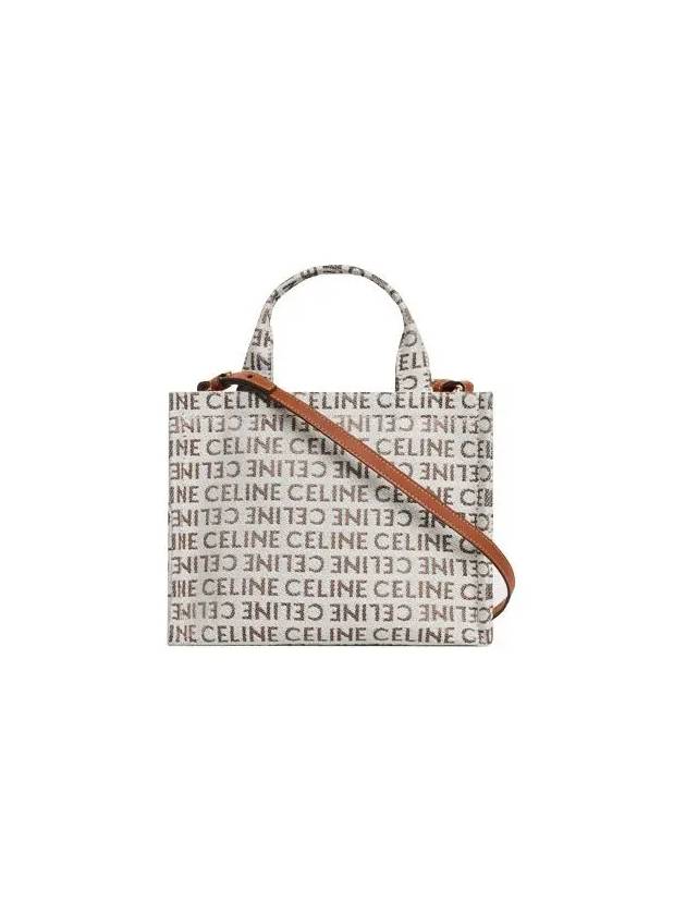 Small Cabas Thais In Textile with  All-Over Natural Tan - CELINE - BALAAN 5