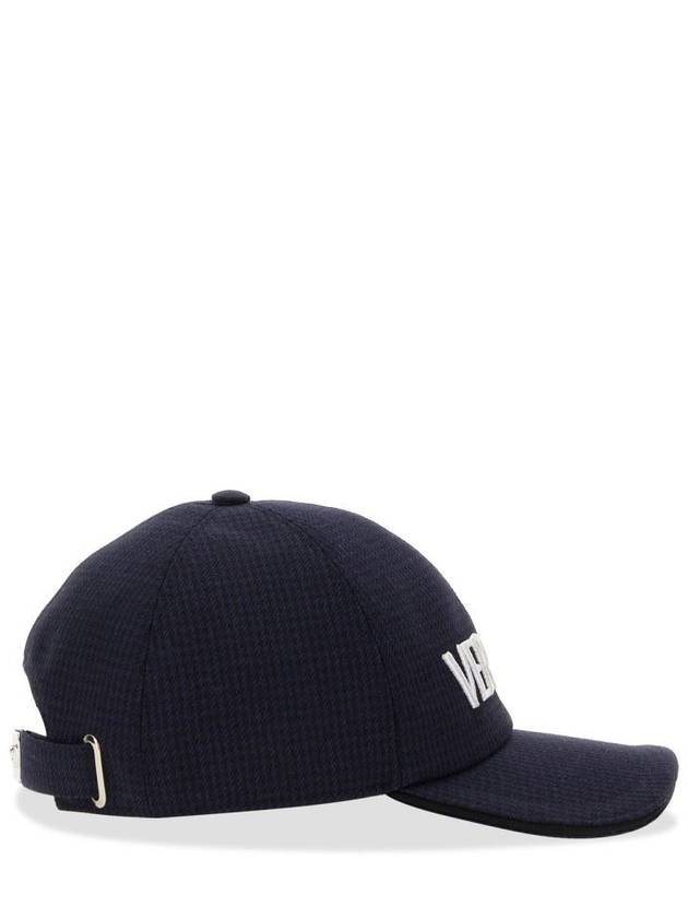 Logo Print Baseball Ball Cap Navy - VERSACE - BALAAN 3