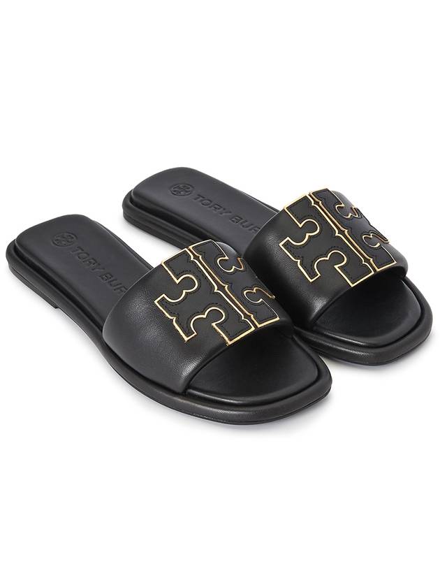 Double T Slide Slippers Black - TORY BURCH - BALAAN 4