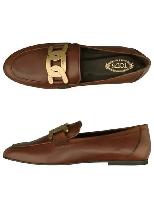 Kate Metal Logo Leather Loafers Brown - TOD'S - BALAAN 2