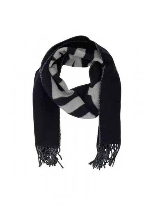 Lecharpe Fringe Logo Virgin Wool Muffler Black - JACQUEMUS - BALAAN 2