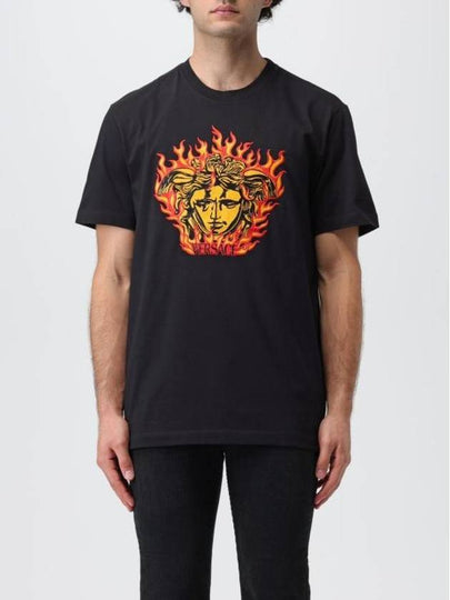 Medusa Printed Crewneck Short Sleeve T-Shirt Black - VERSACE - BALAAN 2