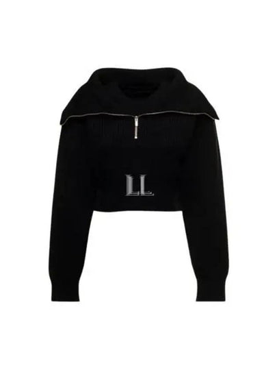 La Maille Risoul Double Collar Knit Top Black - JACQUEMUS - BALAAN 2