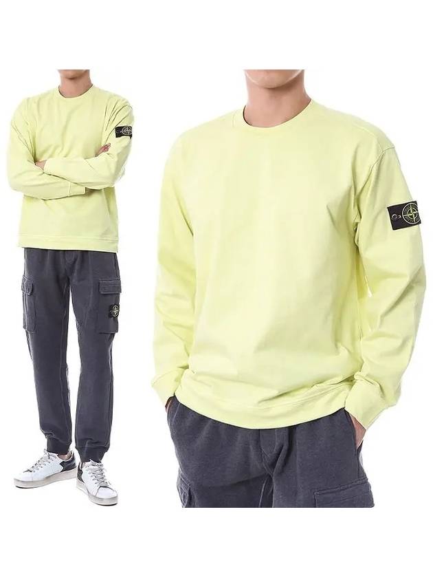 Men's Wappen Patch Crew Neck Sweatshirt Lemon - STONE ISLAND - BALAAN 2