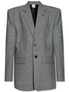 Women s Jacket Houndstooth Blazer Gray - VETEMENTS - BALAAN 1