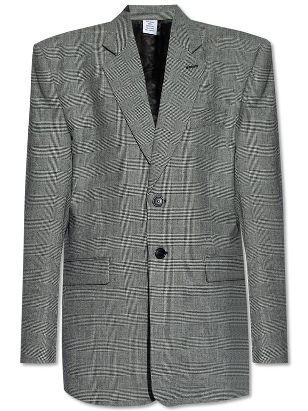 Women s Jacket Houndstooth Blazer Gray - VETEMENTS - BALAAN 1