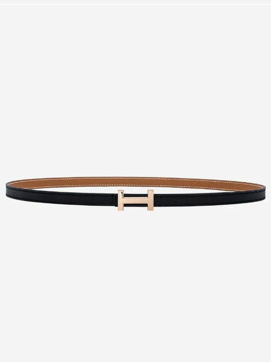 focus belt rose gold buckle gold black - HERMES - BALAAN 1