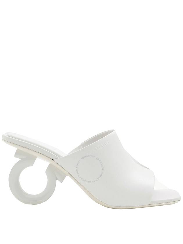 Ferragamo White Nappa Astro 70 Elinda Slide Sandals, Size 7 - SALVATORE FERRAGAMO - BALAAN 1