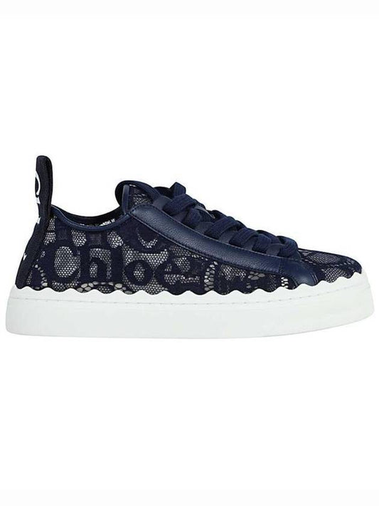 Lauren Lace Low Top Sneakers Navy - CHLOE - BALAAN 1