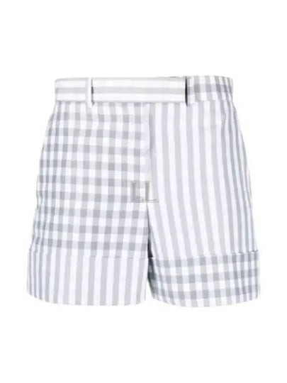 Gingham Check Double Face Poplin Shorts Medium Grey - THOM BROWNE - BALAAN 2