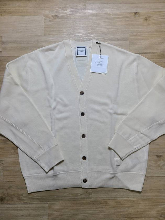 Ivory Wool Leather Label Cardigan W223KN03502I - WOOYOUNGMI - BALAAN 1