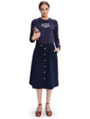 Jamie Mid Waist Cotton A-Line Skirt Dark Navy - A.P.C. - BALAAN 4