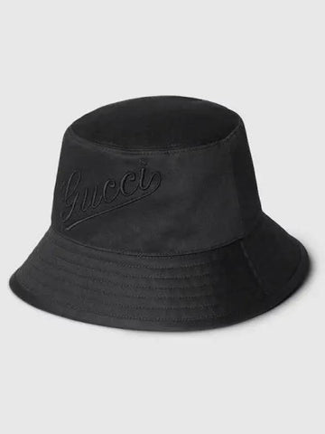 Cotton Bucket Hat Black - GUCCI - BALAAN 1