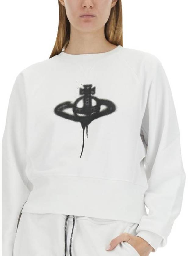 Spray ORB Logo Sweatshirt White - VIVIENNE WESTWOOD - BALAAN 3