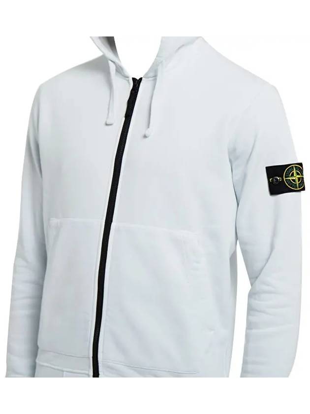 Men's Waffen Patch Fleece Zip Up Hoodie Ice - STONE ISLAND - BALAAN 4