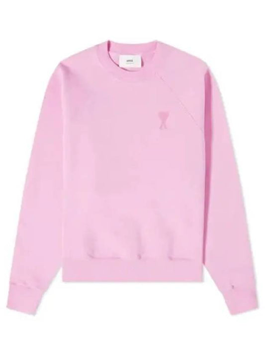 Heart Logo Cotton Sweatshirt Candy Pink - AMI - BALAAN 2