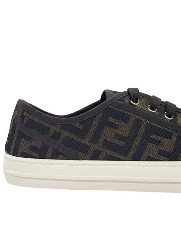 Domino FF Fabric Low Top Sneakers Brown - FENDI - BALAAN 5