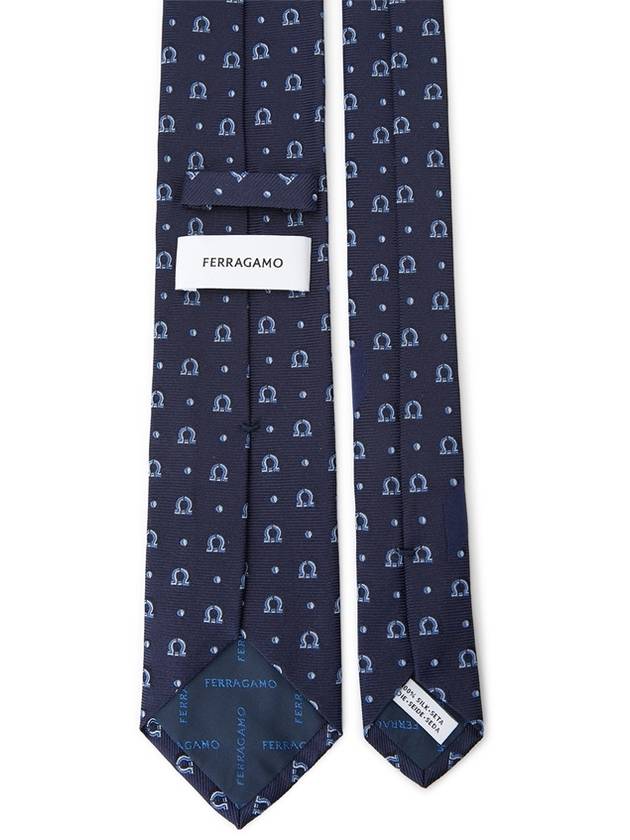 Men's CORBata Jacquard Ganzani Tie Azul Navy - SALVATORE FERRAGAMO - BALAAN 3